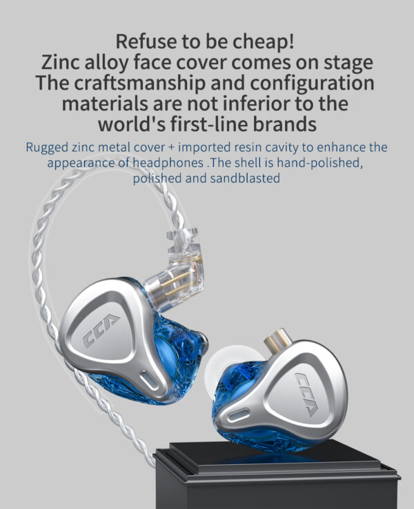 CCA CSN 1DD+1BA Hybrid Earphone In Ear Earbuds Monitor Headphones - Image 2