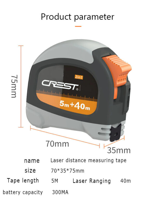 0M Laser Measuring Tape Retractable Digital Electronic - Image 3