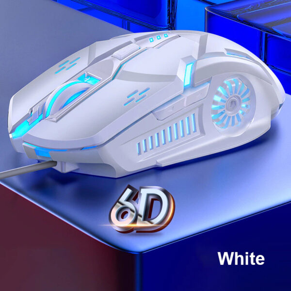 Gaming Mouse 6 Button 7 Color Backlight USB Wired Silent Mouse 4-Speed - Image 3