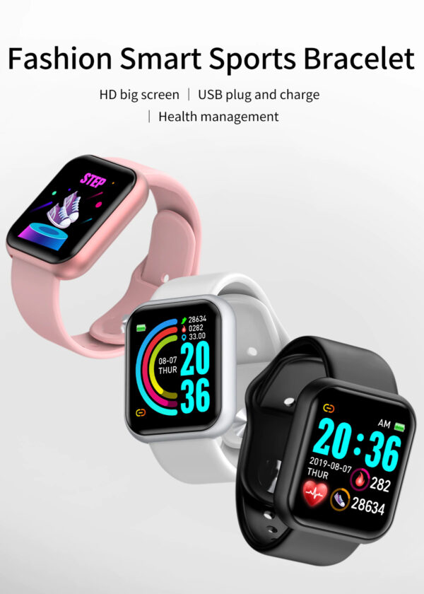 Smart Watch Men Fitness Tracker Sports Smartwatch Y68 Heart Rate Monitor Bluetooth Wristwatch for Women IOS Android - Image 2