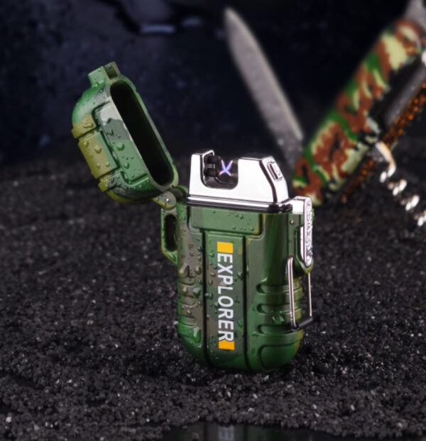Outdoor Portable Waterproof Camouflage USB Charging Lighter - Image 2
