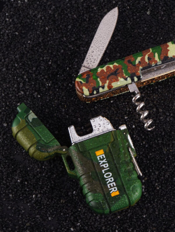 Outdoor Portable Waterproof Camouflage USB Charging Lighter - Image 4