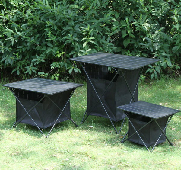 Outdoor aluminum alloy camping picnic portable small table car drive tour folding table booth table