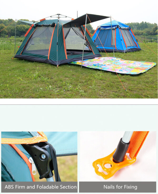 3-4 Person Camping Tent Gazebo Tourist Waterproof Tent Car Driving Tent - Image 4