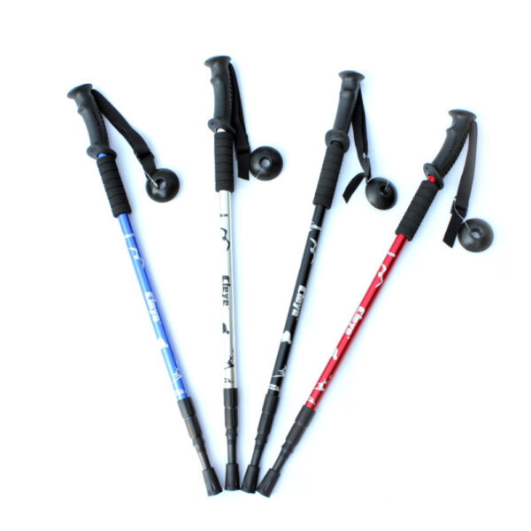 Cleye Aluminum Alloy Three-section Shock Absorber T-handle Straight Handle Trekking Pole outdoor products