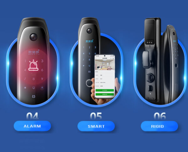 Mobile Phone Remote Smart Door Lock With Camera Fingerprint Magnetic Card Password Key Fully Automatic - Image 4